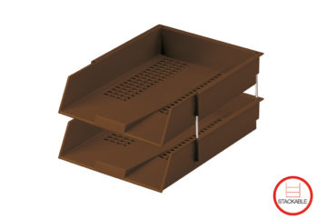 Faibo Desk Trays Set Brown 2trays+4 metal risers ref 1020 09