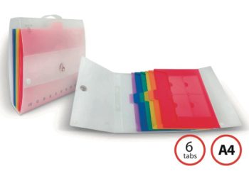 Pigna Expanding File A4 PP 6Tab col wt Button cod 0223686
