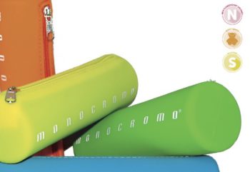 Pencil Case Round Silicone 4 assorted fl col MONOCROMO disp