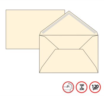 Pigna Env Ivory 16x23cm 120g Gummed Vflap CAMBRIDGE(x250env)