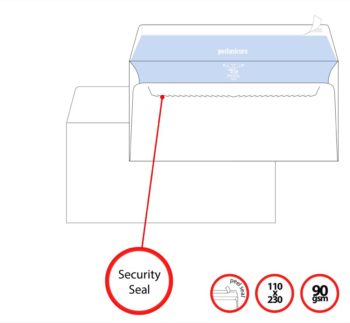 Pigna Env White 11x23cm 90g Peel Seal POSTASICURA (x500env)