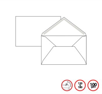 Pigna Env White 12x18cm 100g Gummed Vflap UMBRIA (x500env)