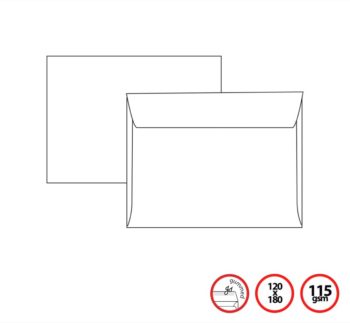 Pigna Env White 12x18cm 115g Gummed Sflap MONIQUE (x500env)
