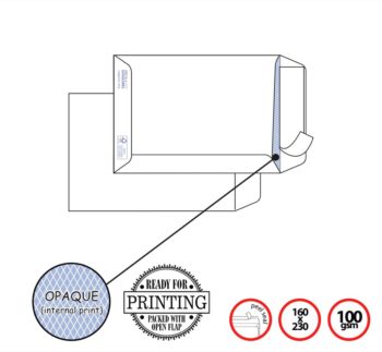 Pigna Env White 16x23cm 100g Peel Seal COMPETITOR (x500env)