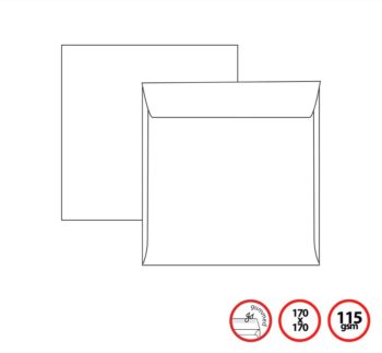 Pigna Env White 17x17cm 115g Gummed Sflap MONIQUE (x250env)