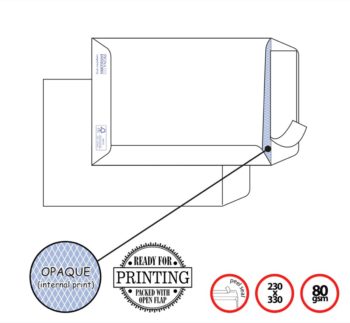Pigna Env White 23x33cm 80g Peel Seal COMPETITOR (x500env)
