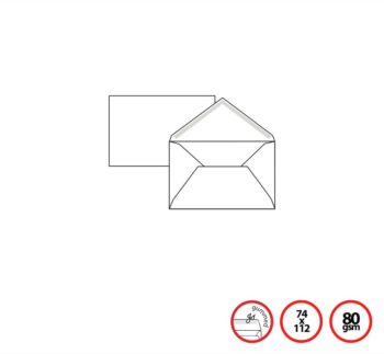 Pigna Env White 74x11.2cm 80g Gummed Vflap VISITA (x1000env)