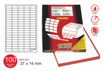 Markin label COPIATABU code A401 white perm 37x14
