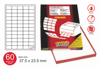 Markin label COPIATABU code A402 white perm 37.5x23.5