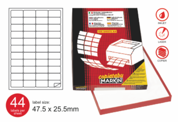 Markin label COPIATABU code A406 white perm 47.5x25.5