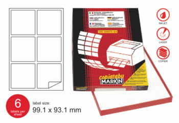 Markin label COPIATABU code A455 white perm 99.1x93.1