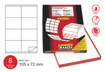 Markin label COPIATABU code C502 white perm 105x72