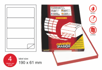 Markin label COPIATABU code C535 white perm 190x61