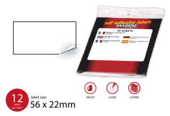 Markin label POLY BAG 10sh 15.2x12.5 cod 39 white perm 56x22