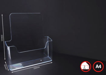 Brochure Holder A4 Portrait 1 Tier Trans in Polystyrene 2mm