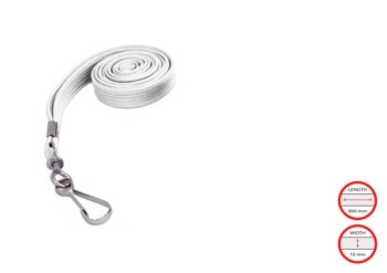 Lanyards 10mm White, with Swivel Metal Hook, 900mm length