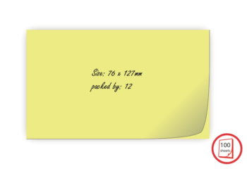 Sticky Memo pads 76x127mm - Yellow