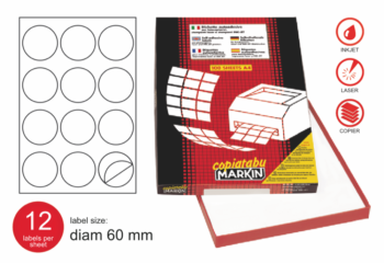 Markin label COPIATABU code R310 white perm diam. 60