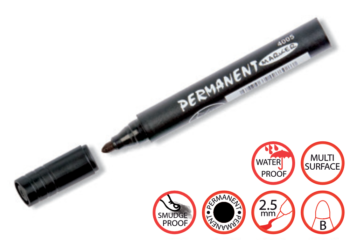 Kohinoor Marker Permanent Bullet 2.5mm tip Black 4005