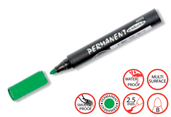 Kohinoor Marker Permanent Bullet 2.5mm tip Green 4005