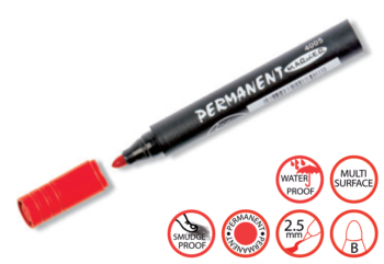 Kohinoor Marker Permanent Bullet 2.5mm tip Red 4005