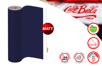 Heat Transfer Vinyl Blue Navy 14 Matt 500mm PU (x1mtr L)
