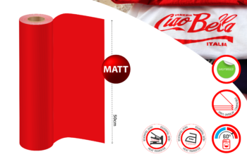 Heat Transfer Vinyl Red Brt 28 Matt 500mm PU (x1mtr length)