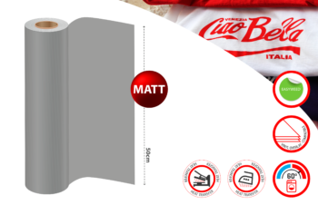 Heat Transfer Vinyl Silver 21 Matt 500mm PU (x1mtr length)