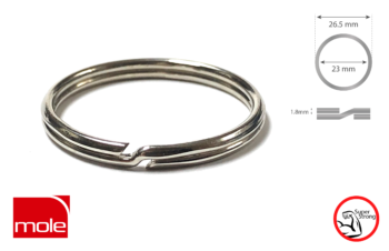 MOLE Key Ring Nickel-plated, 26mm Diam (x100 pcs)