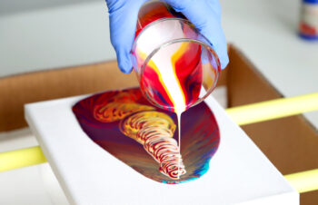 Acrylic pouring paint technique