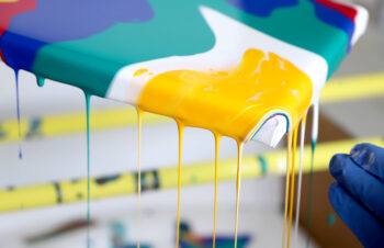 Acrylic pouring paint technique