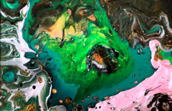 Acrylic pouring paint technique