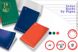 Pigna Index Book A5 40sh stitched Ruled Ass col MONOCROMO