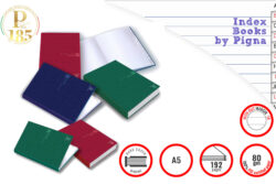 Pigna Index Book Hardback A5 96sh Ruled Ass col STYLE