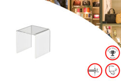 Display Stand, U shaped, Acrylic Clear 3mm, 75x75x75mm