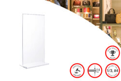 Sign Holder 1/3 A4 Port T shape Trans PET 1.4mm Break-Proof