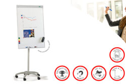 Faibo Flipchart Easel Magnetic 70x105cm Ref 9TR on castors