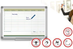 Faibo Whiteboard Planner WEEK Magnetic 60x90cm Alu trim+tray