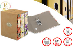 Pigna Lever Arch File Int 22x30 80mm wt Box Nature Flowers