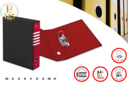 Pigna Lever Arch File Int 22x30 80mm wt Box Red  MONOCROMO