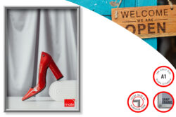 Poster Snap Frame A1, 25mm Mitred Profile Silver Alu