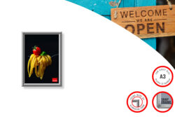 Poster Snap Frame A3, 25mm Mitred Profile Silver Alu