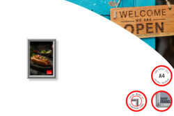 Poster Snap Frame A4, 25mm Mitred Profile Silver Alu