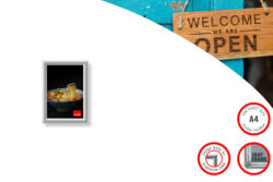 Poster Snap Frame A4, 25mm Mitred Profile White Alu