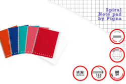 Pigna NotePad Spiral Mini 80sh 5mm PP cover Ass MONO 0219661