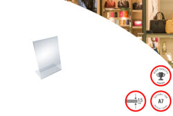Sign Holder A7 Portrait L shape Trans in Polystyrene 1.5mm