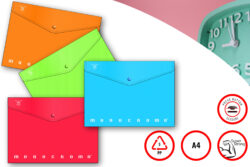 Pigna Wallet Envelope A4 PP wt Button ass cod 0223683